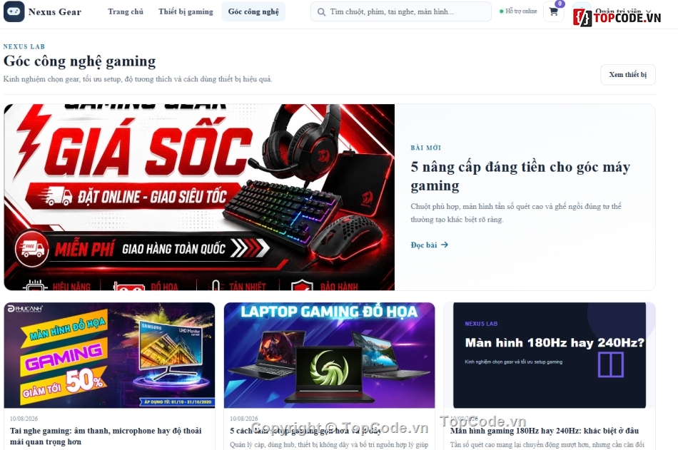 website bán đồ gaming,full báo cáo,báo cáo